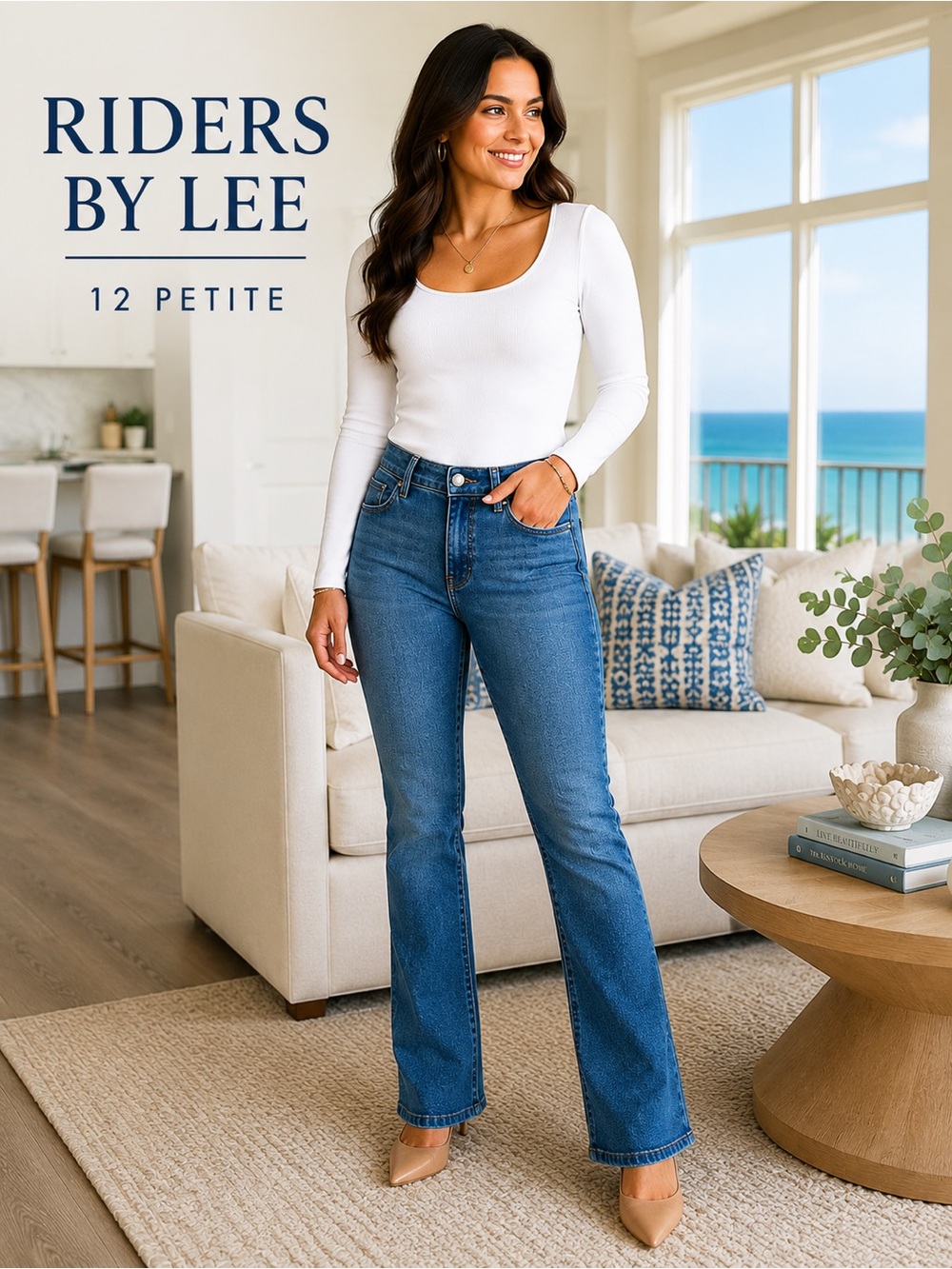 Riders by Lee Bootcut Jeans Women’s 12 Petite Medium Wash Stretch Denim